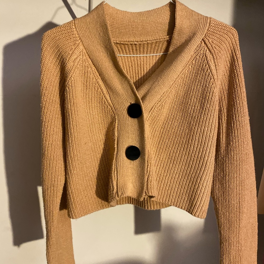 Tan cropped cardigan
